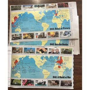 US Stamps WORLD WAR II 1941 1942 1944 Lot Of Four Sheets Unhinged AS IS